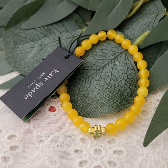 kate spade Jewelry - Kate Spade Gold and Yellow Jade Bracelet